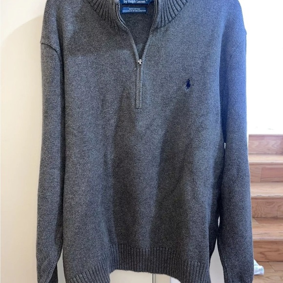 Ralph Lauren Cotton Gray Half Zip Pullover Sweater Size XXL - Picture 1 of 3
